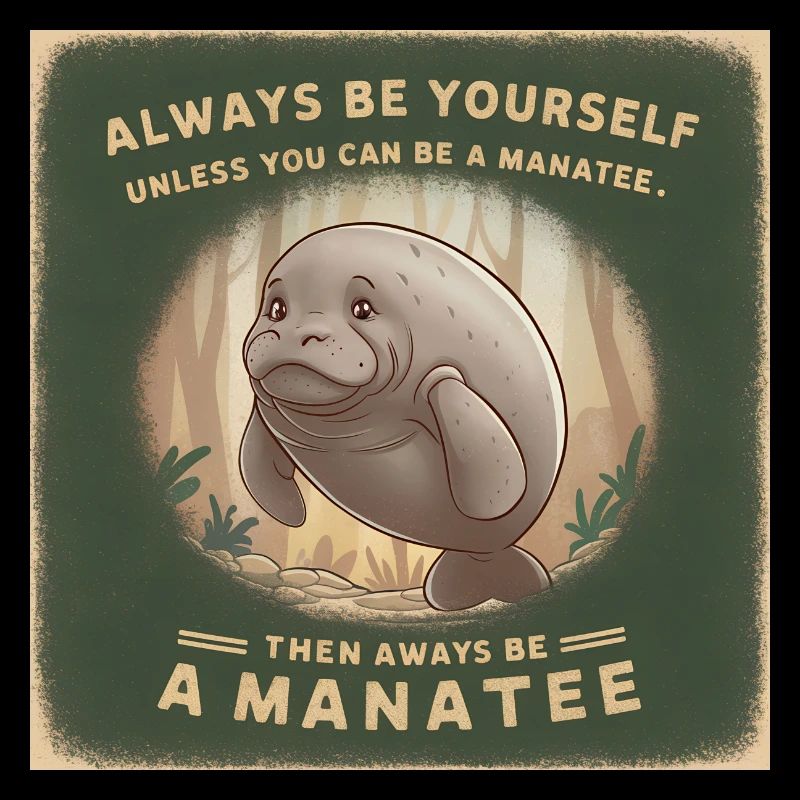 Sei Du selbst oder sei ein Manatee Lebensweisheit