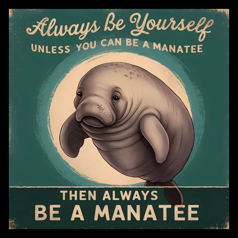 Sei Du selbst oder sei ein Manatee Lebensweisheit