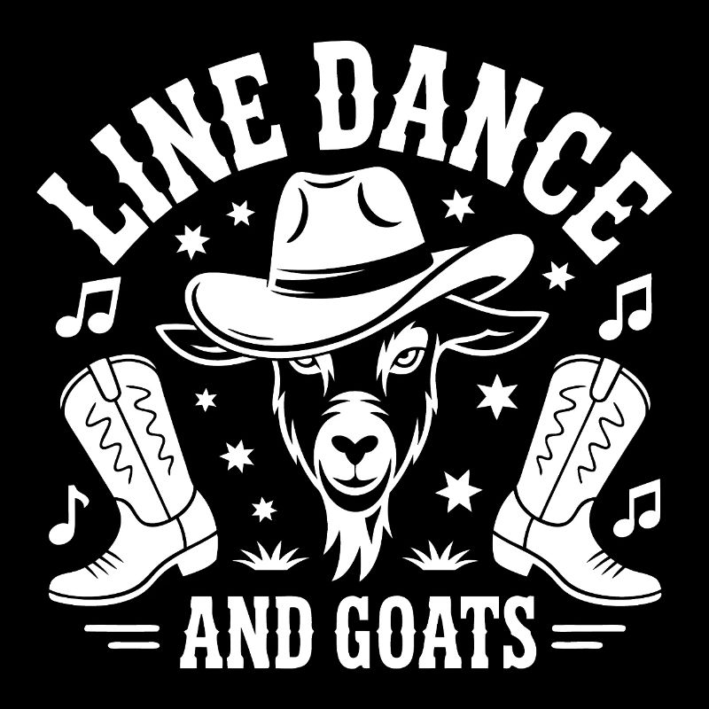 Goats and Line Dance Funny Goat with Stetson