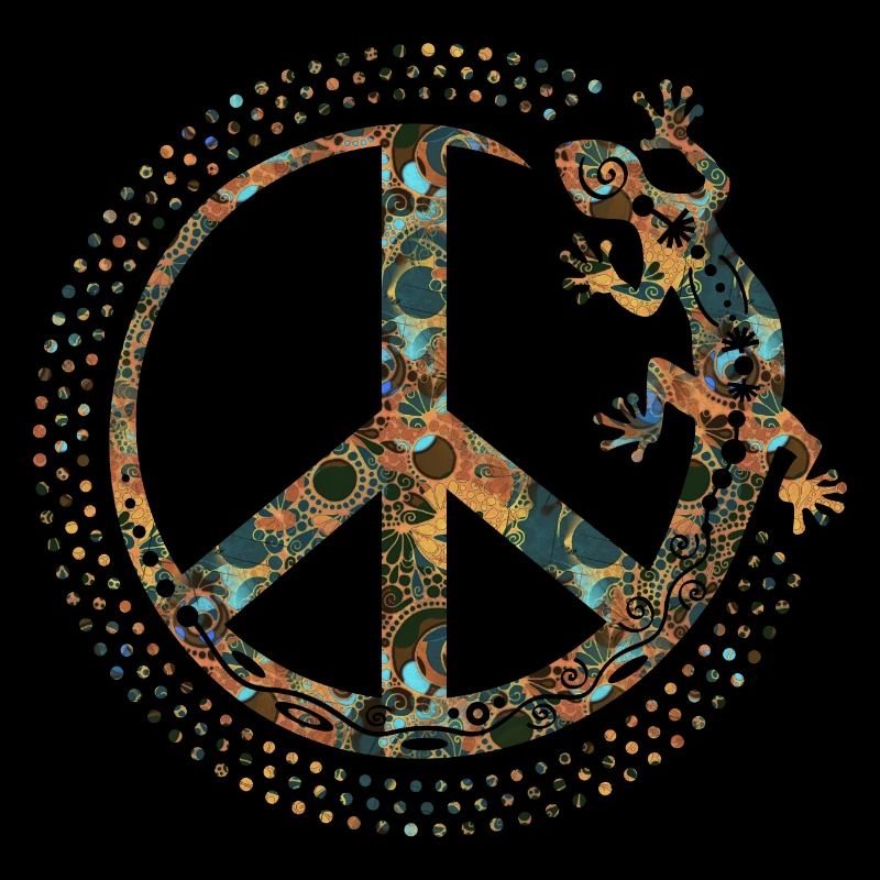 Symbol LOVING PEACE GECKO dots circle 2