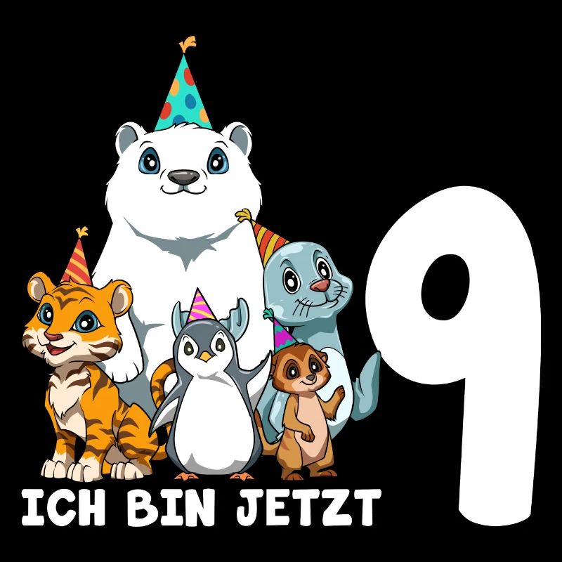 9 Geburtstag Zoo Tier Kinder - 9 Jahre Junge