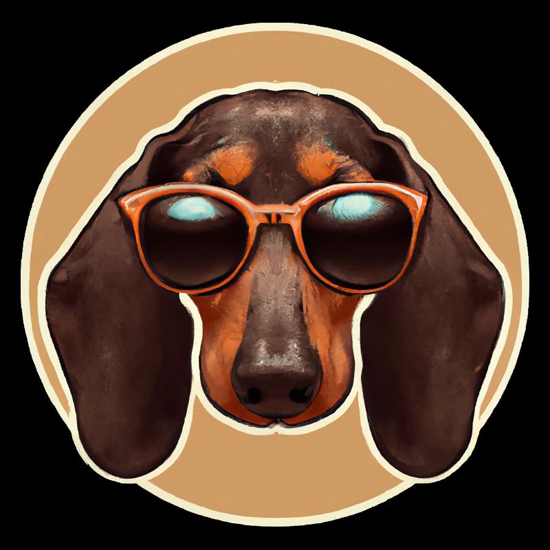 Retro Dachshund dog lovers