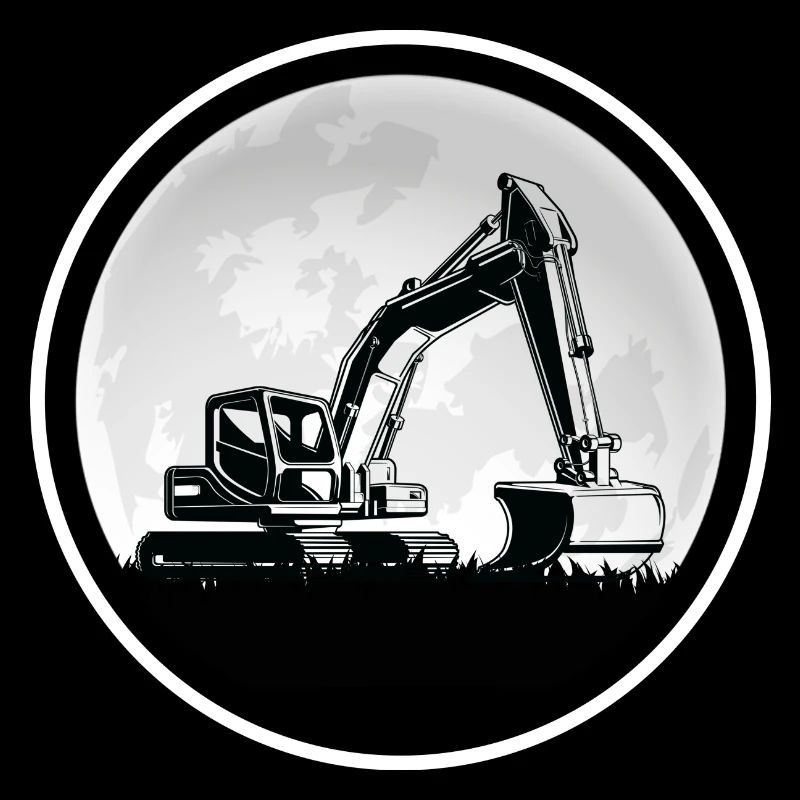 bagger "baggern im Mondschein" Baustellenromantik