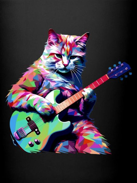 Cat playing guitar