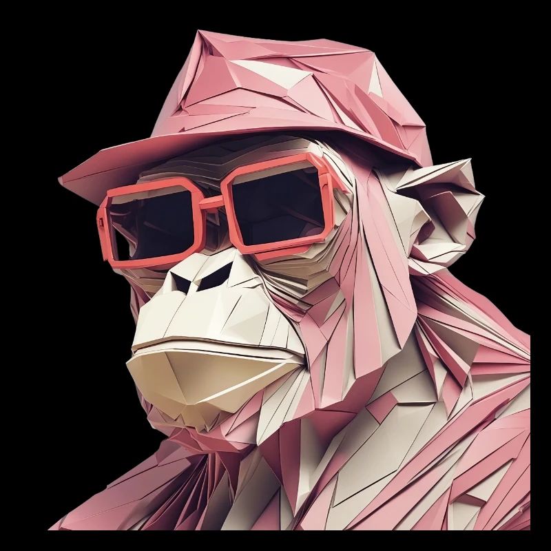 Cool monkey in wrinkled robe