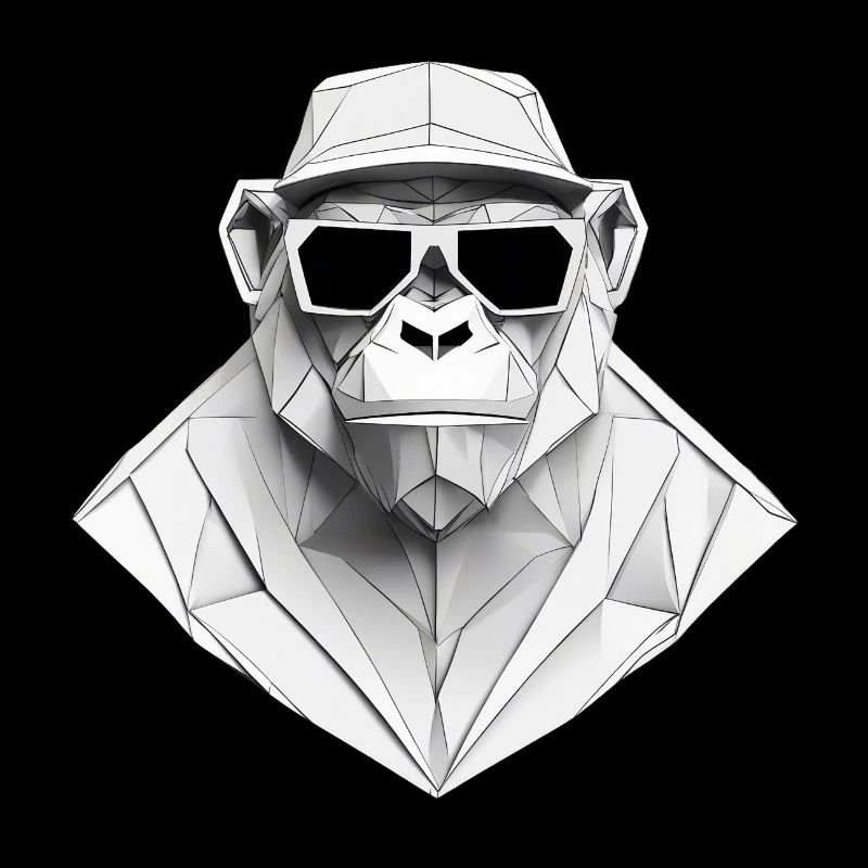 Cool monkey in wrinkled robe