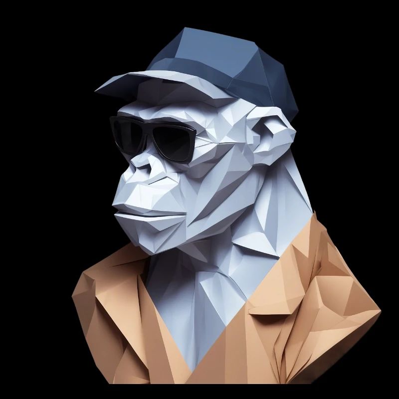 Cool monkey in wrinkled robe