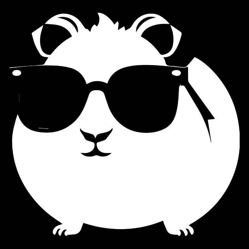 Cochon d’Inde drôle avec des lunettes de soleil Cochons d’Inde