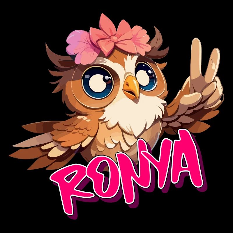 RONYA - Schöner Mädchen Name mit süßer EULE