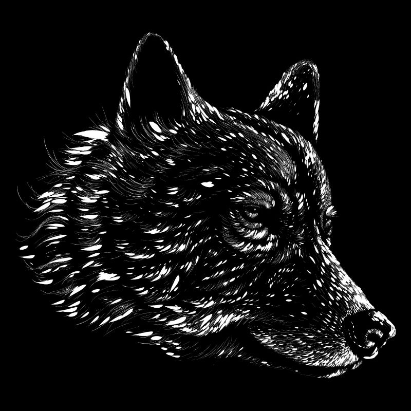 Wolf Realistic Drawing Line Lines Wolf