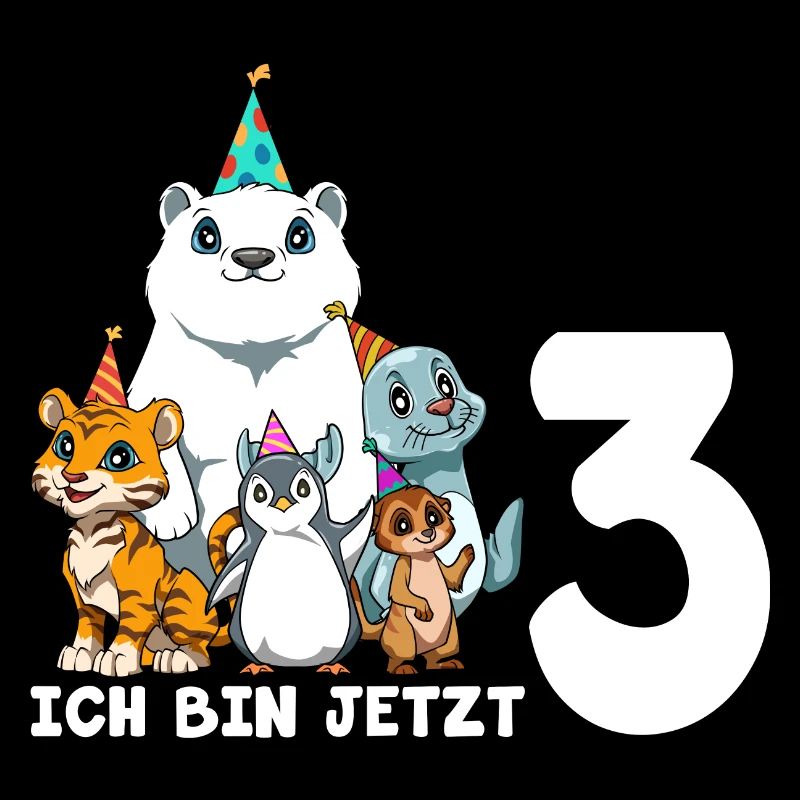 3 Geburtstag Zoo Tier Kinder - 3 Jahre Junge
