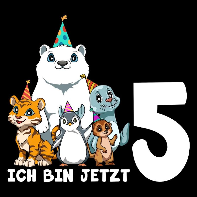 5 Geburtstag Zoo Tier Kinder - 5 Jahre Junge