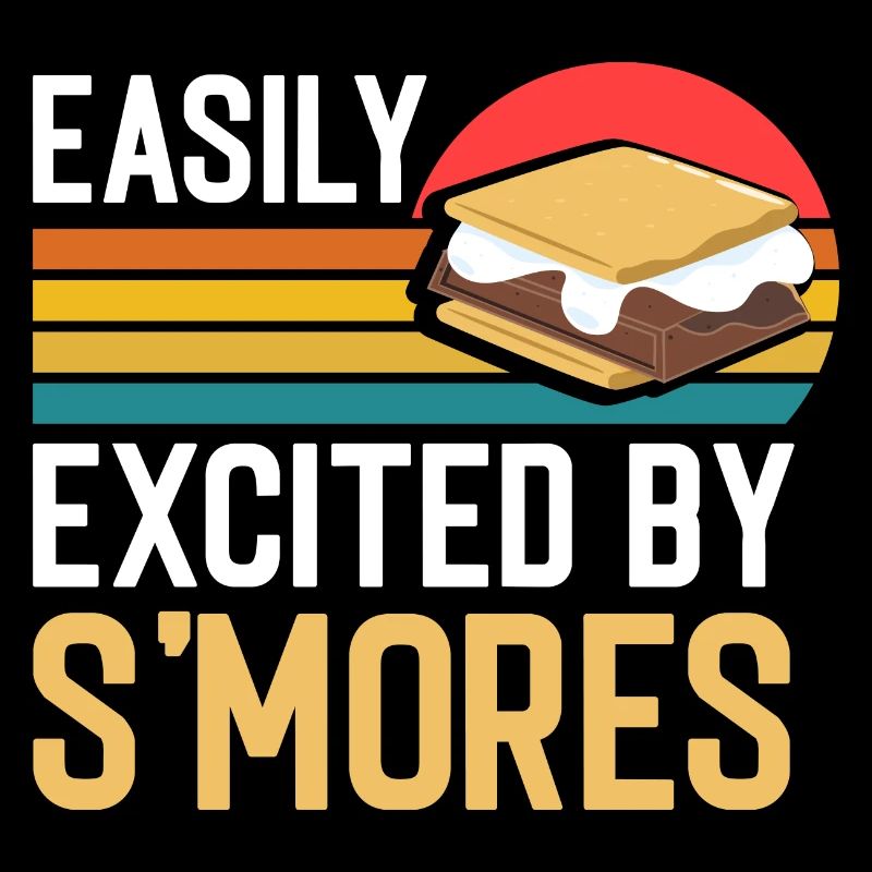 Funny Easily Excited By Smores Retro Marshmallow V