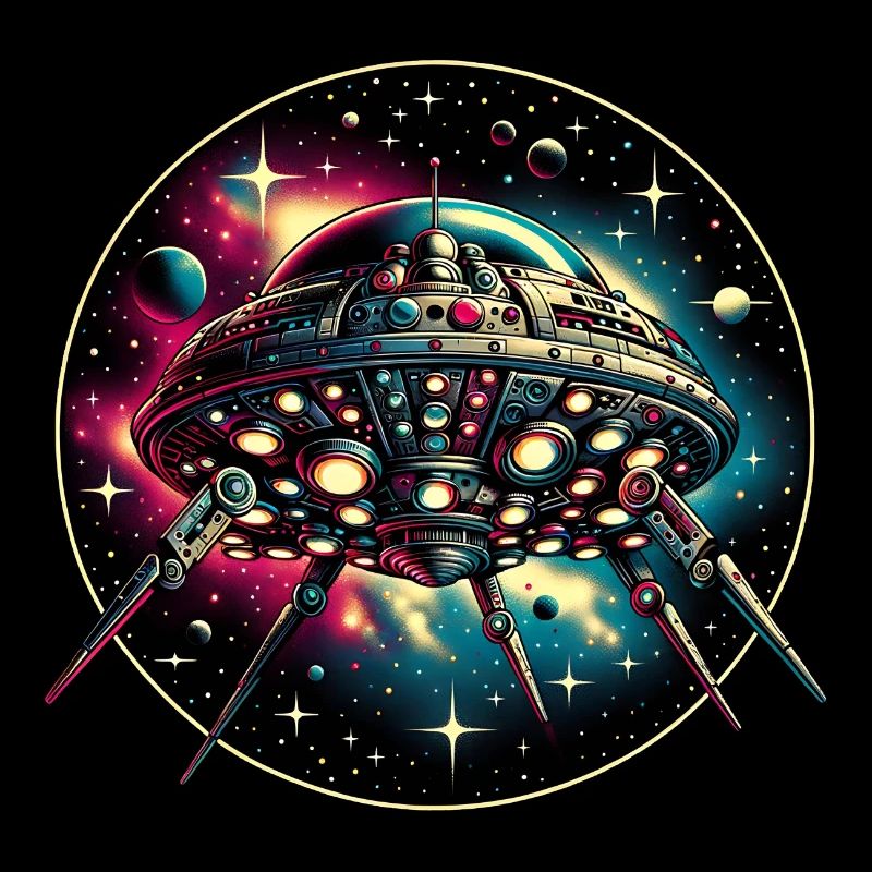 Fantastic spider spaceship in space