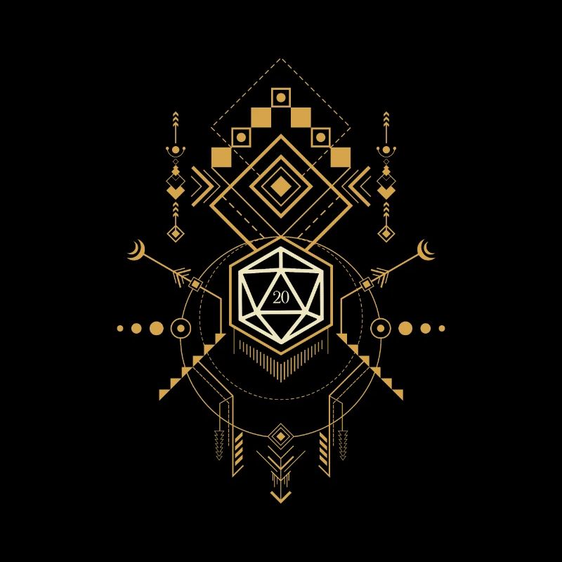 Esoteric Polyhedral D20 Dice of the Druid Tabletop