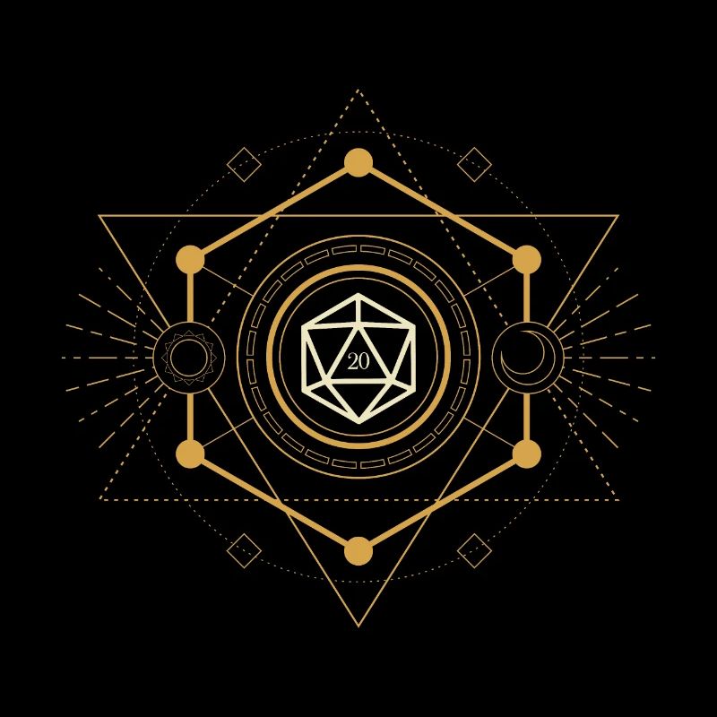 Esoteric Polyhedral D20 Dice of the Witch