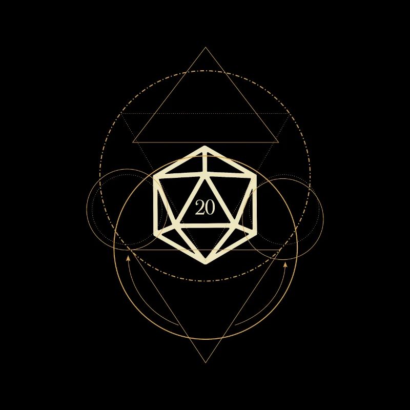 Symbole magique de table polyédrique ésotérique D20 Dice