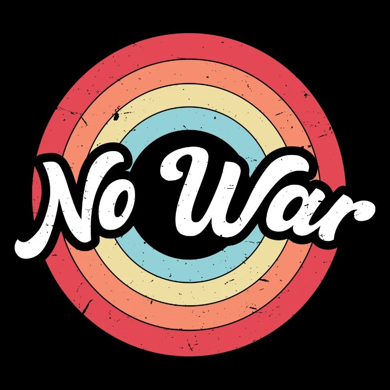 Wo War Friede Retro Ring Regenbogen Kreis Frieden