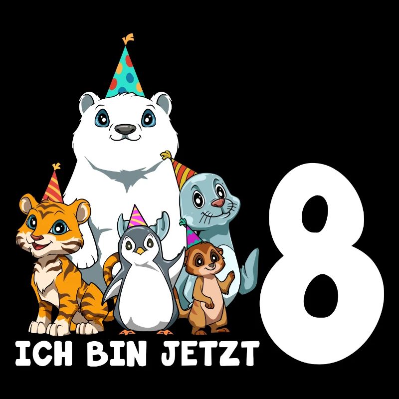 8 Geburtstag Zoo Tier Kinder - 8 Jahre Junge