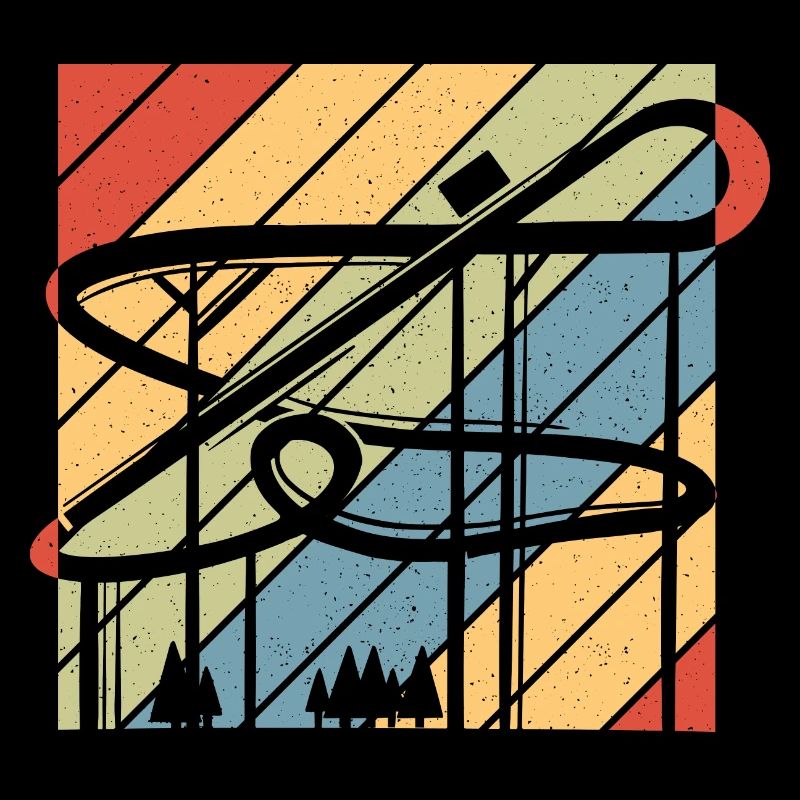 Roller Coaster Vintage Amusement Park Retro Theme