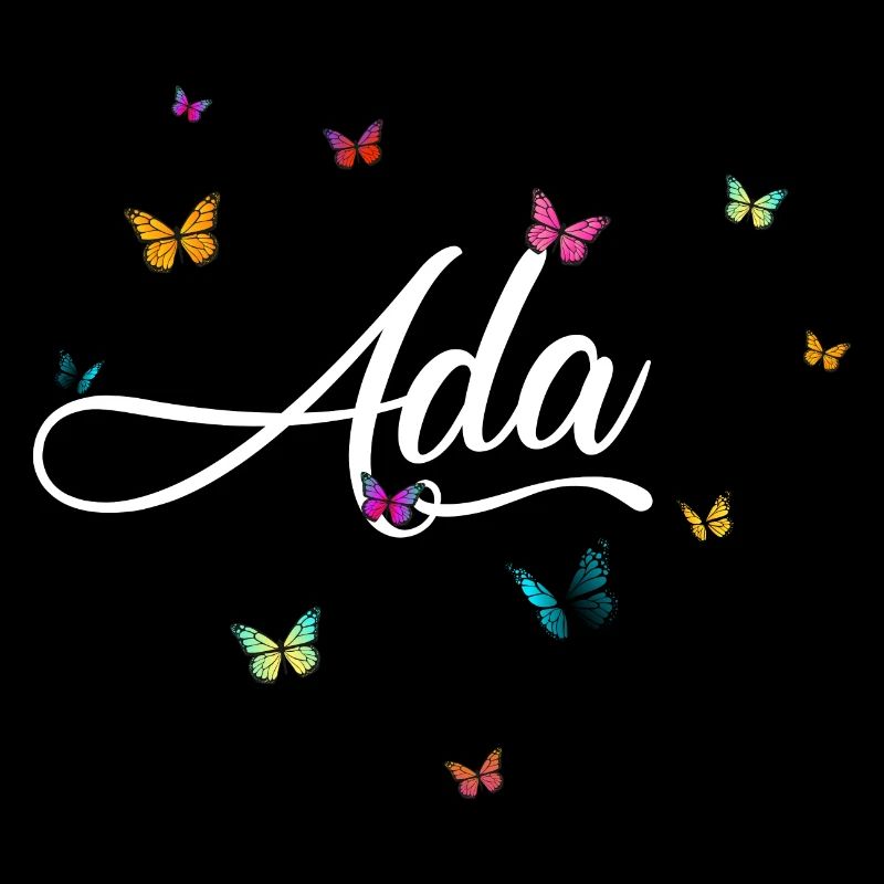 ADA - Mädchen Name mit bunten Schmetterlingen