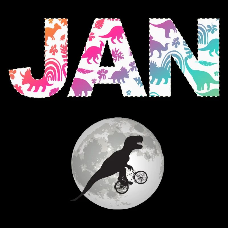 JAN - Beautiful boy name with dinosaur