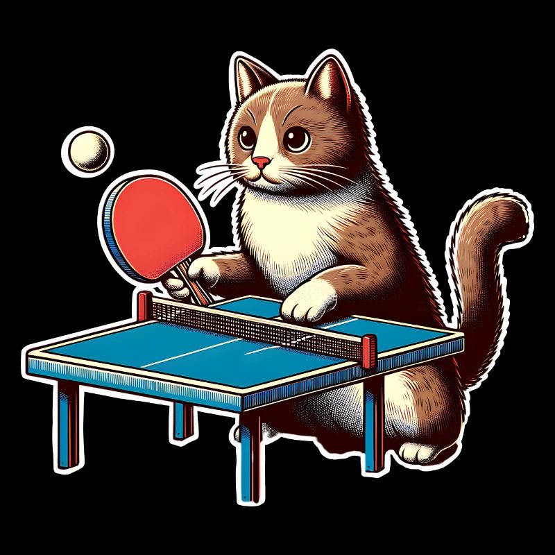 Table tennis cat