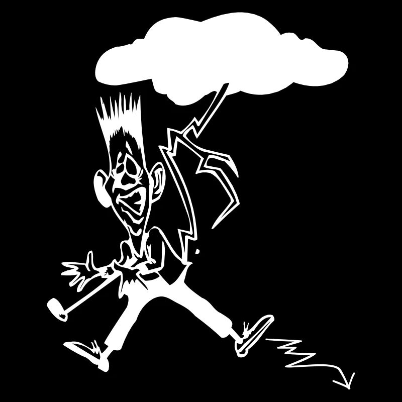 Man lightning cloud