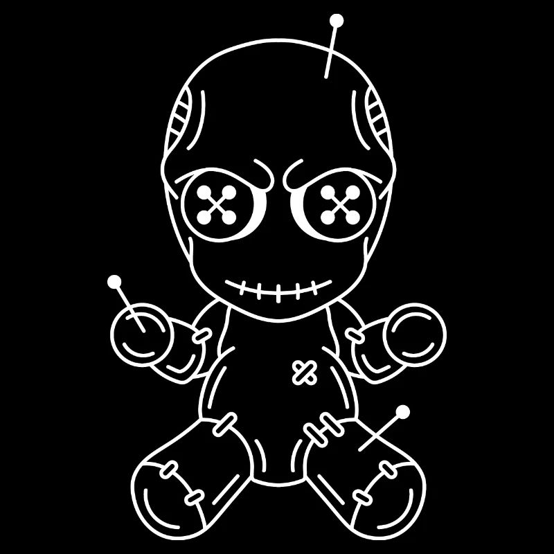 Line drawing Voodoo doll evil