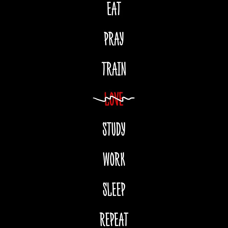 Daily Routine Monochrom mit rotem Akzent