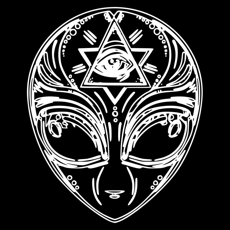 Alien Gesicht Alien Face Psychedelisch 3rd Eye