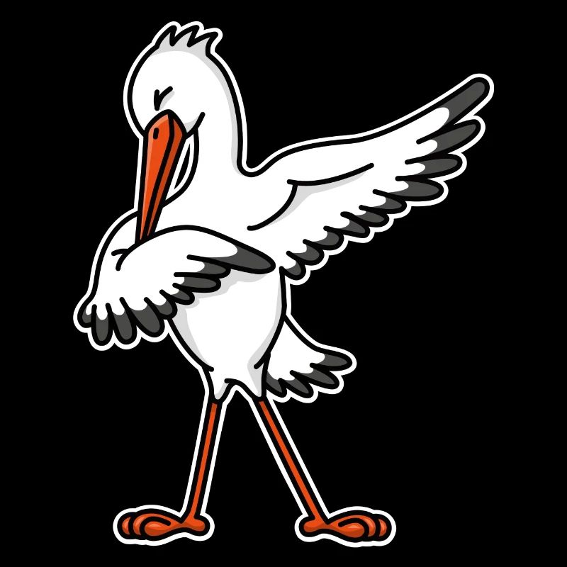 Dab dabbing Storch Schwangerschaft Ankündigung
