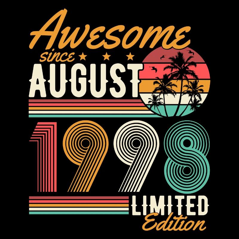 Août 1998 Born Birthday Retro