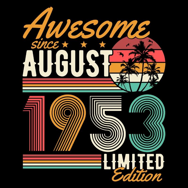 Août 1953 Naissance Anniversaire Rétro
