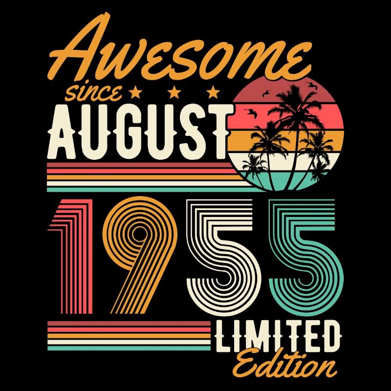 Août 1955 Naissance Anniversaire Rétro