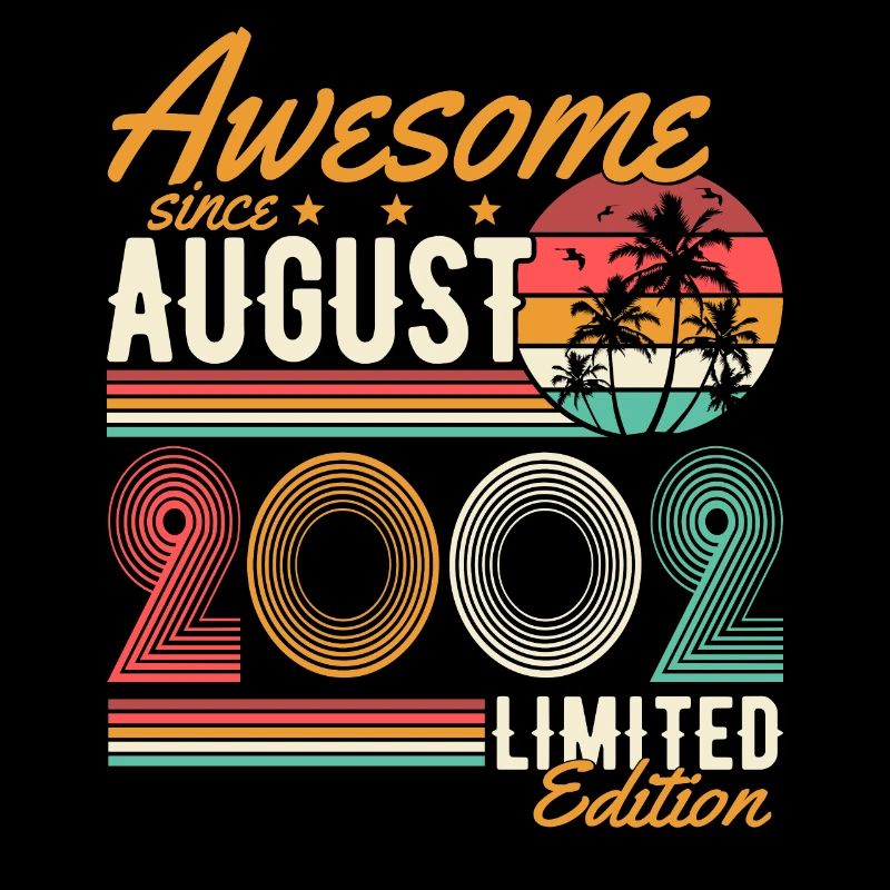 Août 2002 Born Birthday Retro