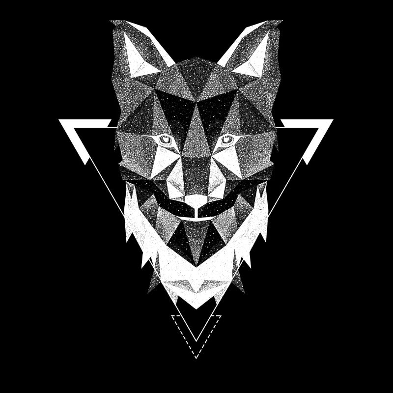 T-shirt Renard Polygone Géométrique Faune