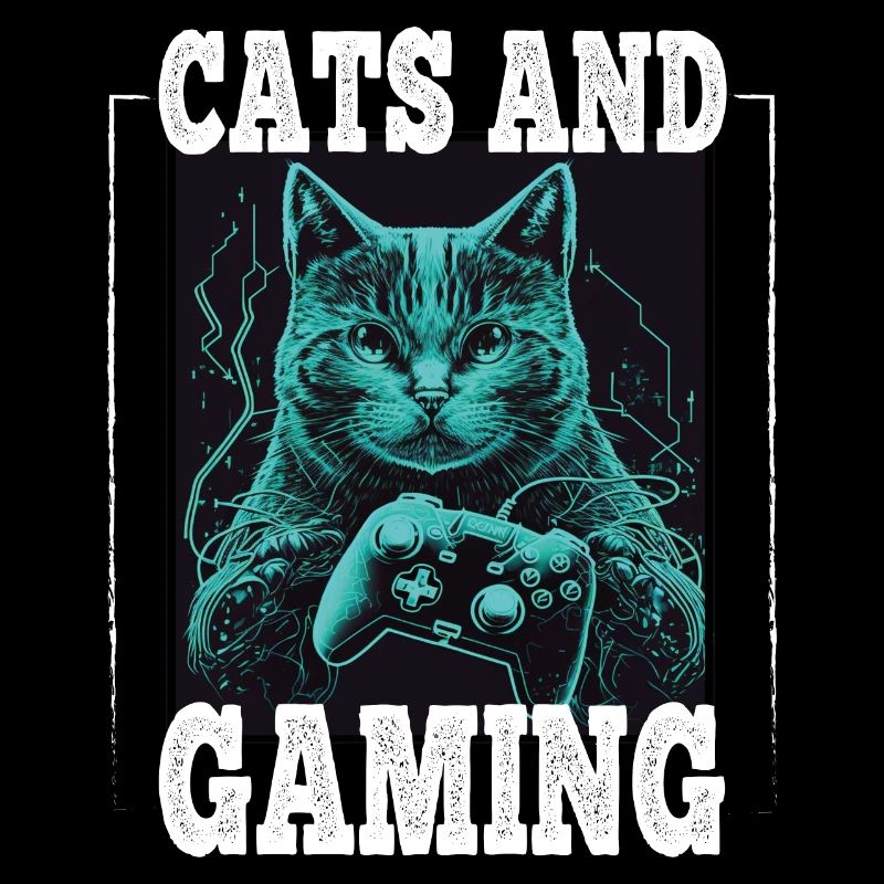 Cats and Gaming Cat Kitten Controller Gaming