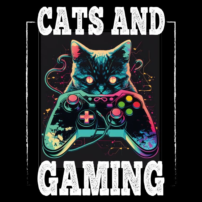 Cats and Gaming Katze Kätzchen Controller Zocken