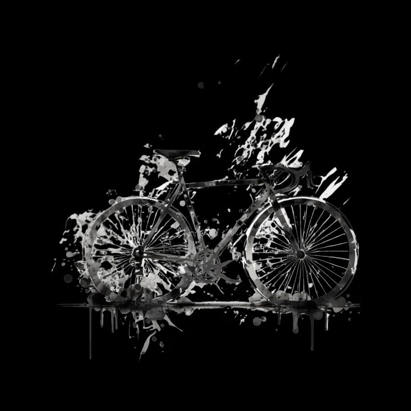 Water Splash Bicycle Silhouette