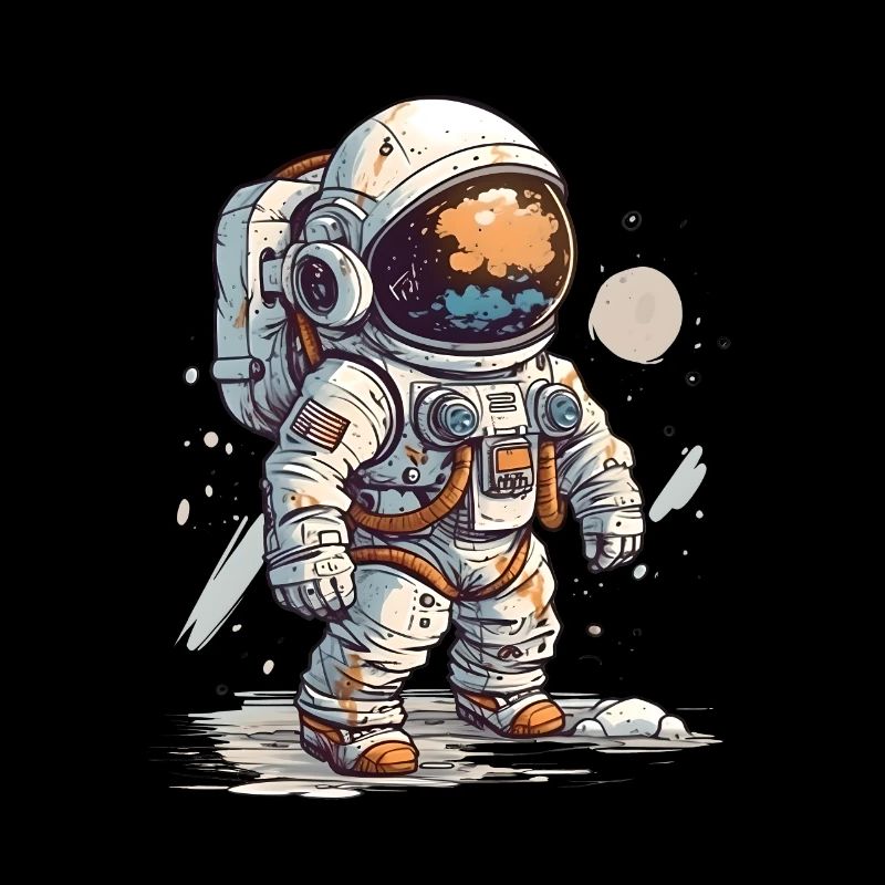 Little astronaut in drawn style