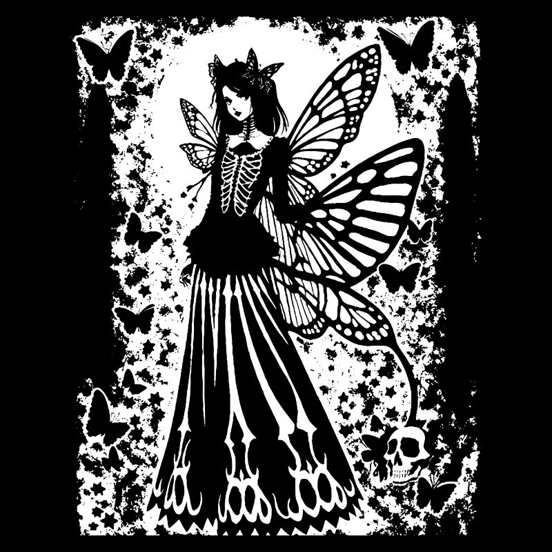 Fairycore Ästhetik Skelett Fee Goth Gothic G