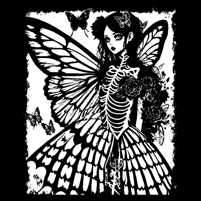 Fairycore Ästhetik Grunge Skelett Fee Goth G