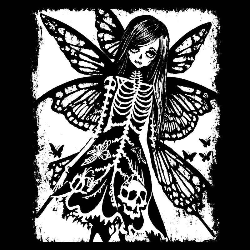 Fairycore Ästhetik Skelett Fee Goth Gothic G