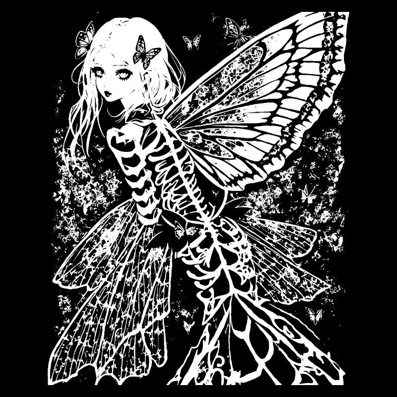 Fairycore Ästhetik Grunge Skelett Fee Goth G