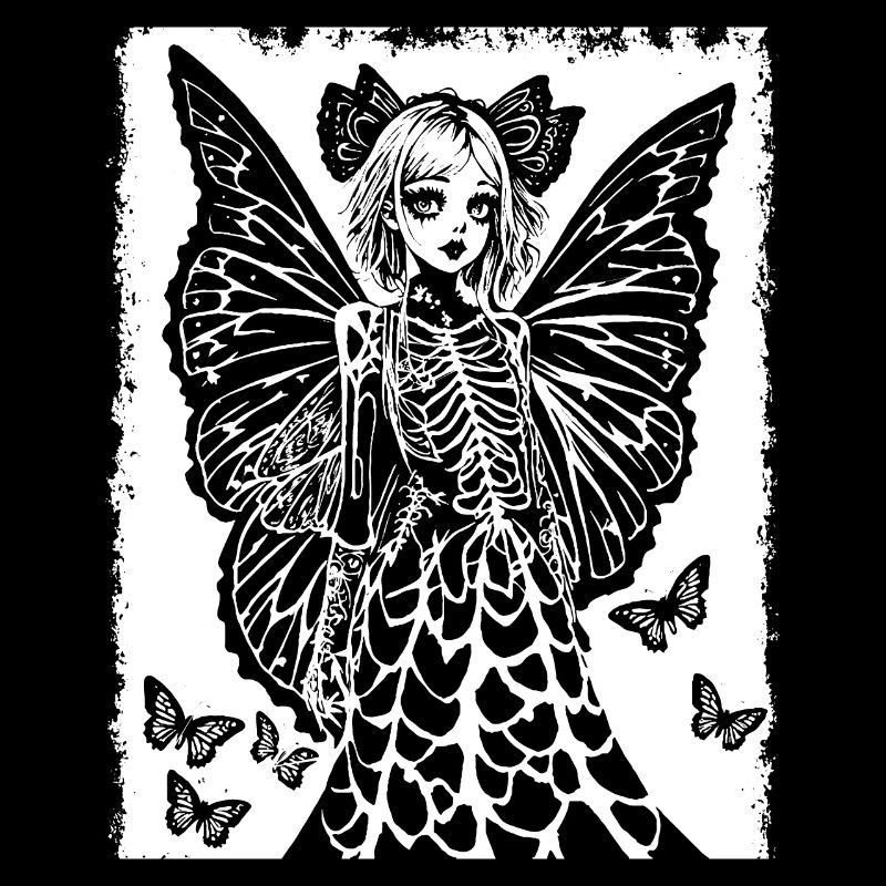 Fairycore Ästhetik Skelett Fee Goth Gothic G