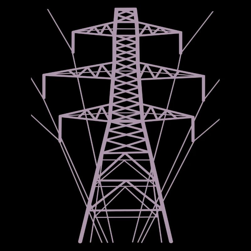 Weiße Strommast-Silhouette