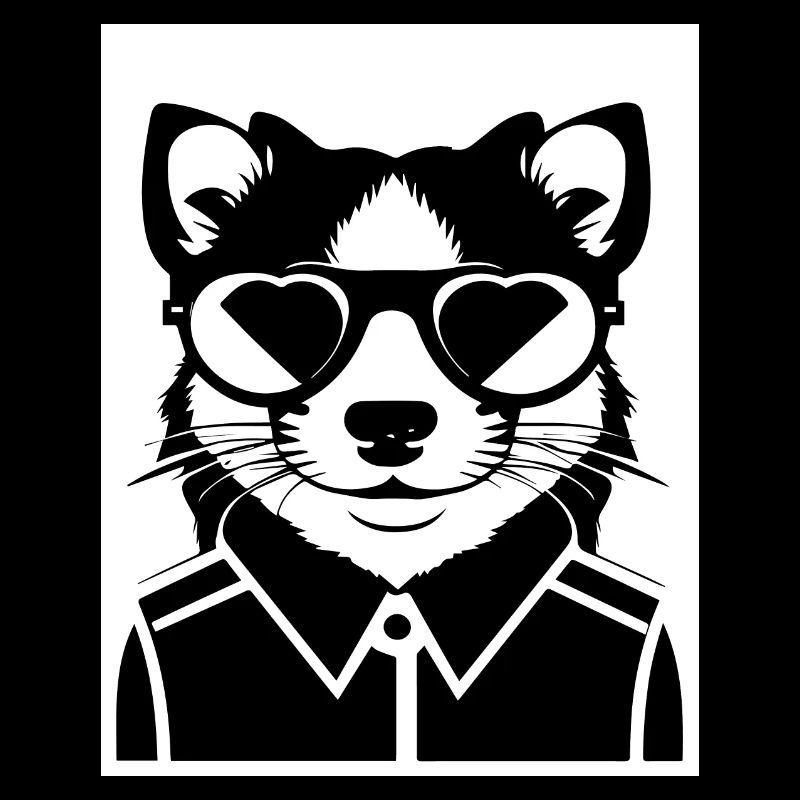 Ferret Wearing Sunglasses Cool Ferrets