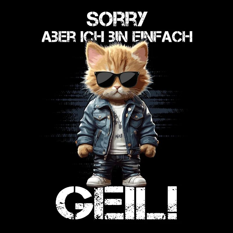 Katzenheld in Lederjacke & Sonnenbrille