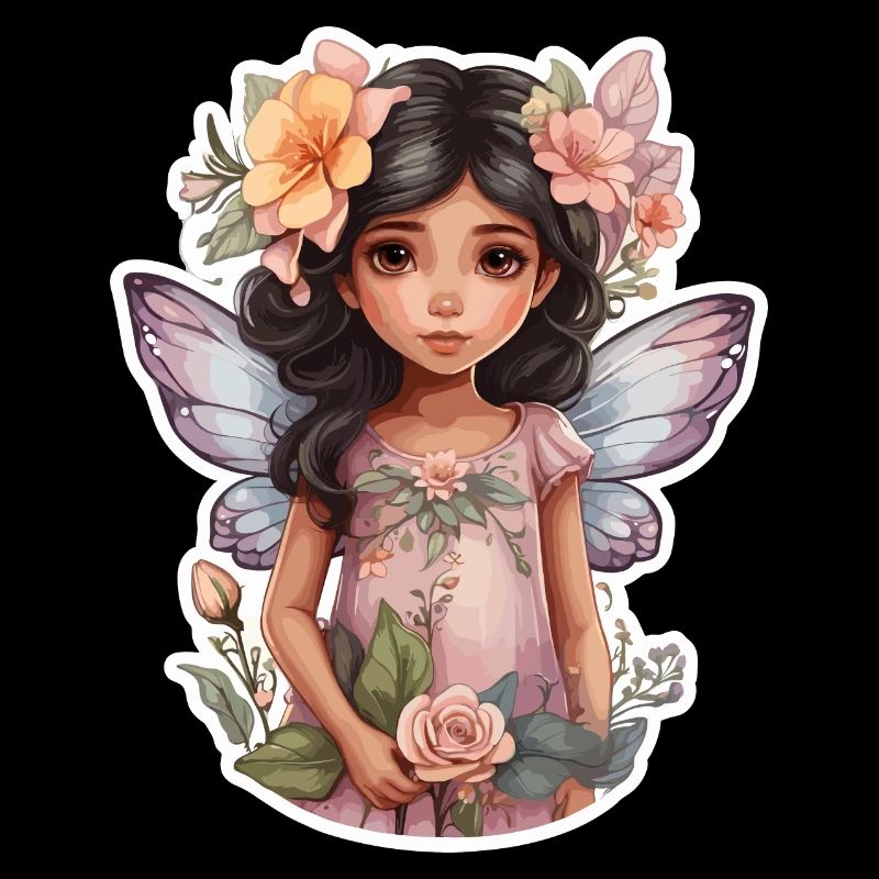 Petite fée avec des fleurs